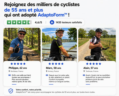 Selle adaptoform 3D - Plus jamais mal aux fesses. Même après 80 km.